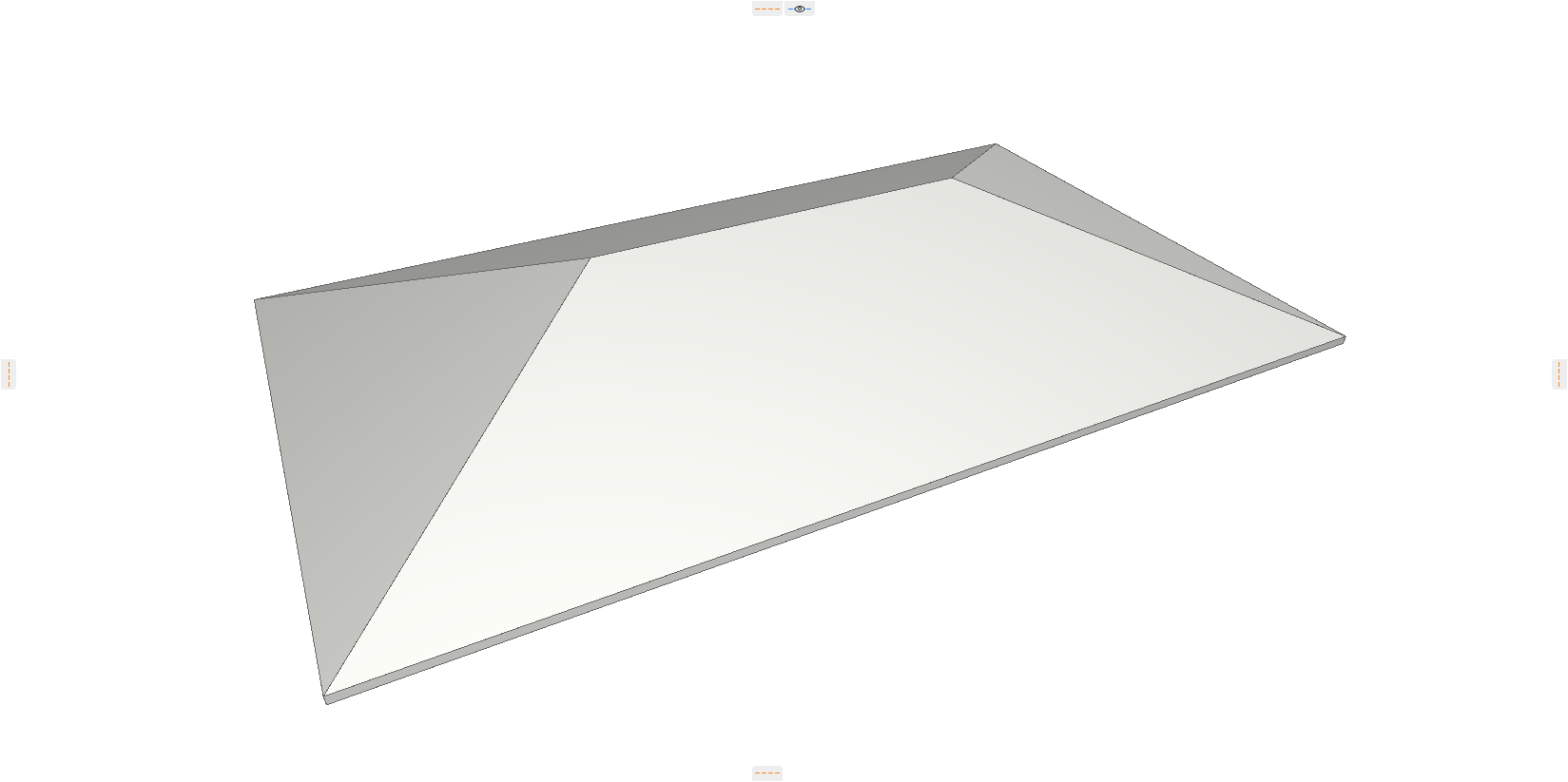 ArchiCAD 純正の屋根ツールで作成した寄棟スラブの 3D ビュー（Archelier で瓦を配置する前の状態）